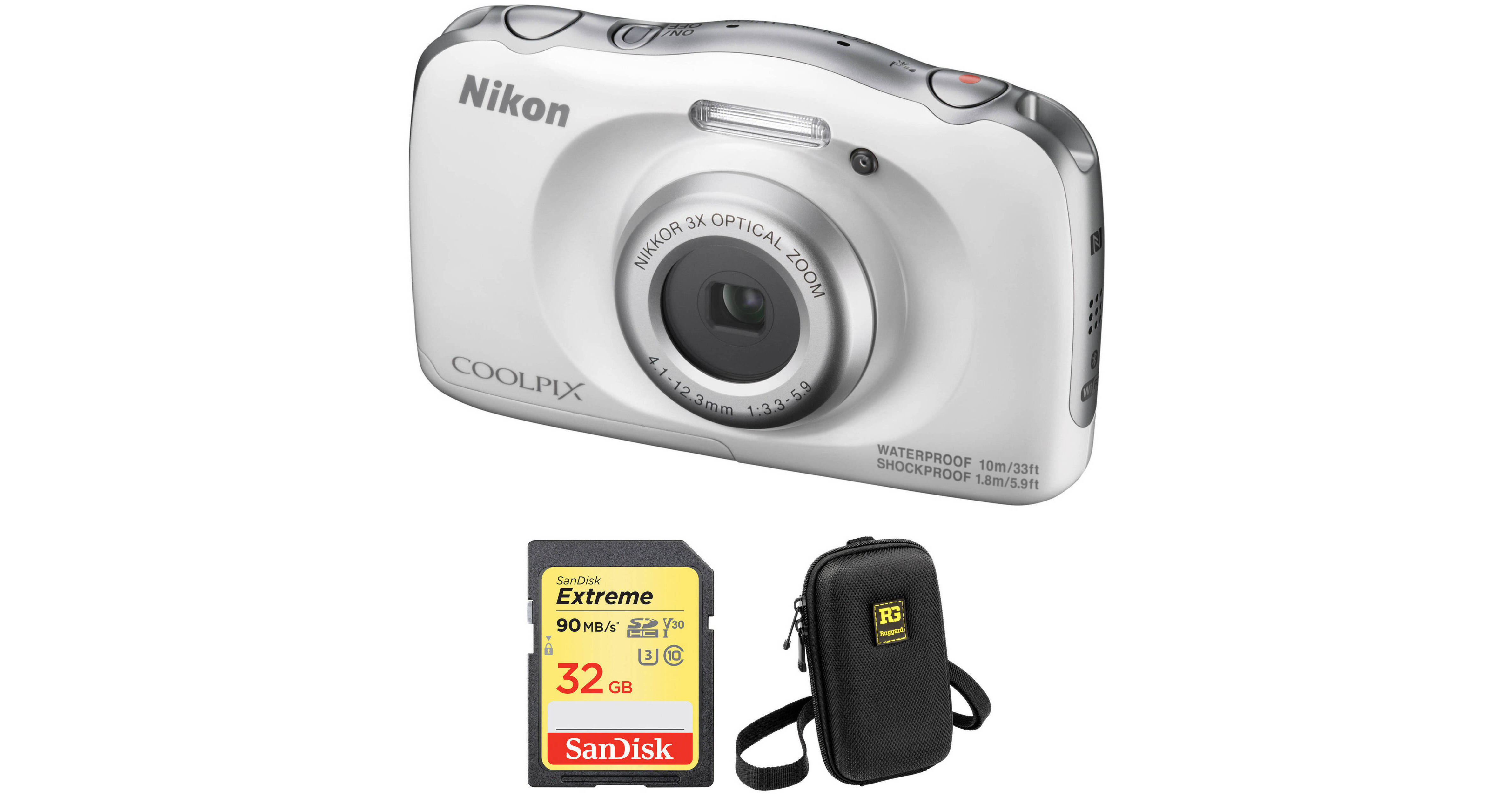 Nikon COOLPIX W100 Digital Camera with Accessory Kit (White)
