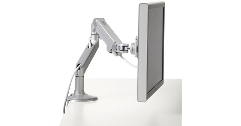 Humanscale M8 Monitor Arm With Clamp Mount Hs M8clamp Gr B H Humanscale M8 Monitor Arm With Clamp Mount Gray Silver