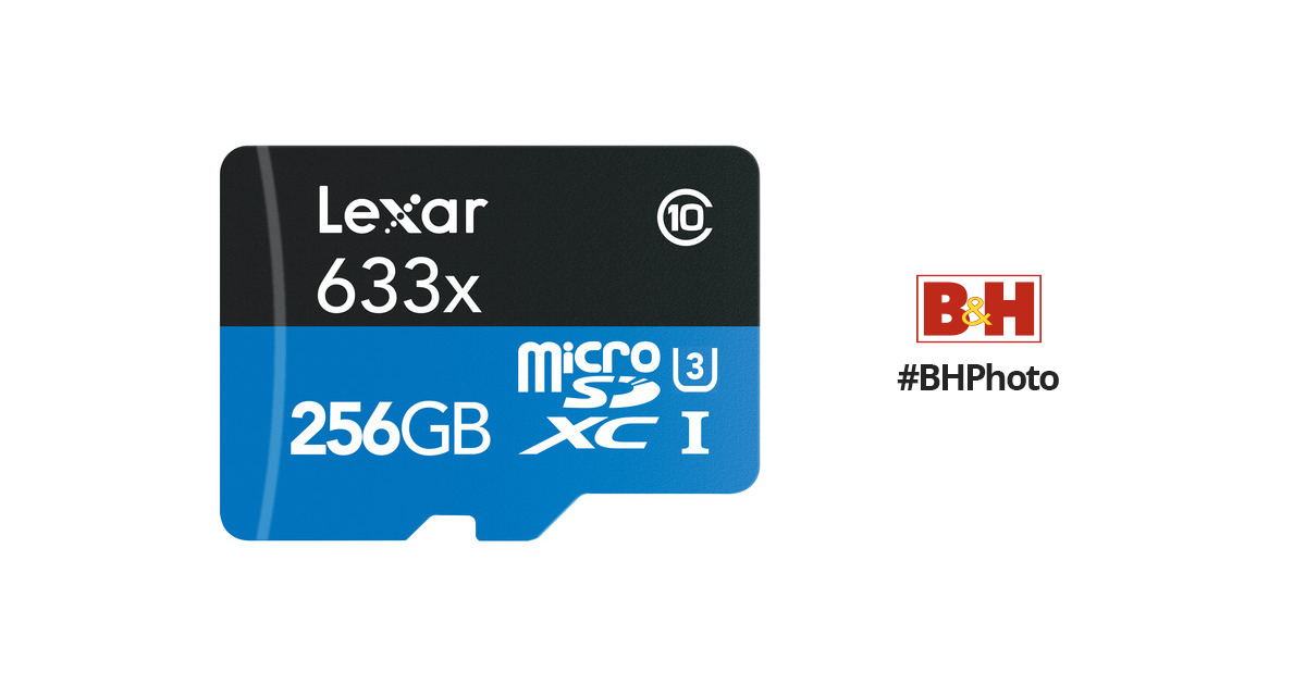 Lexar Professional 633x Carte Micro SD 256 Go, Carte microSDXC UHS-I,  Jusqu'à 100 Mo/s en Lecture, Carte TF pour Smartphones, Tablettes et  Caméras