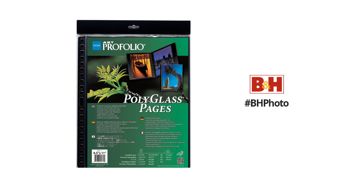 Itoya ProFolio PolyGlass Pages PR-13-19 B&H Photo Video