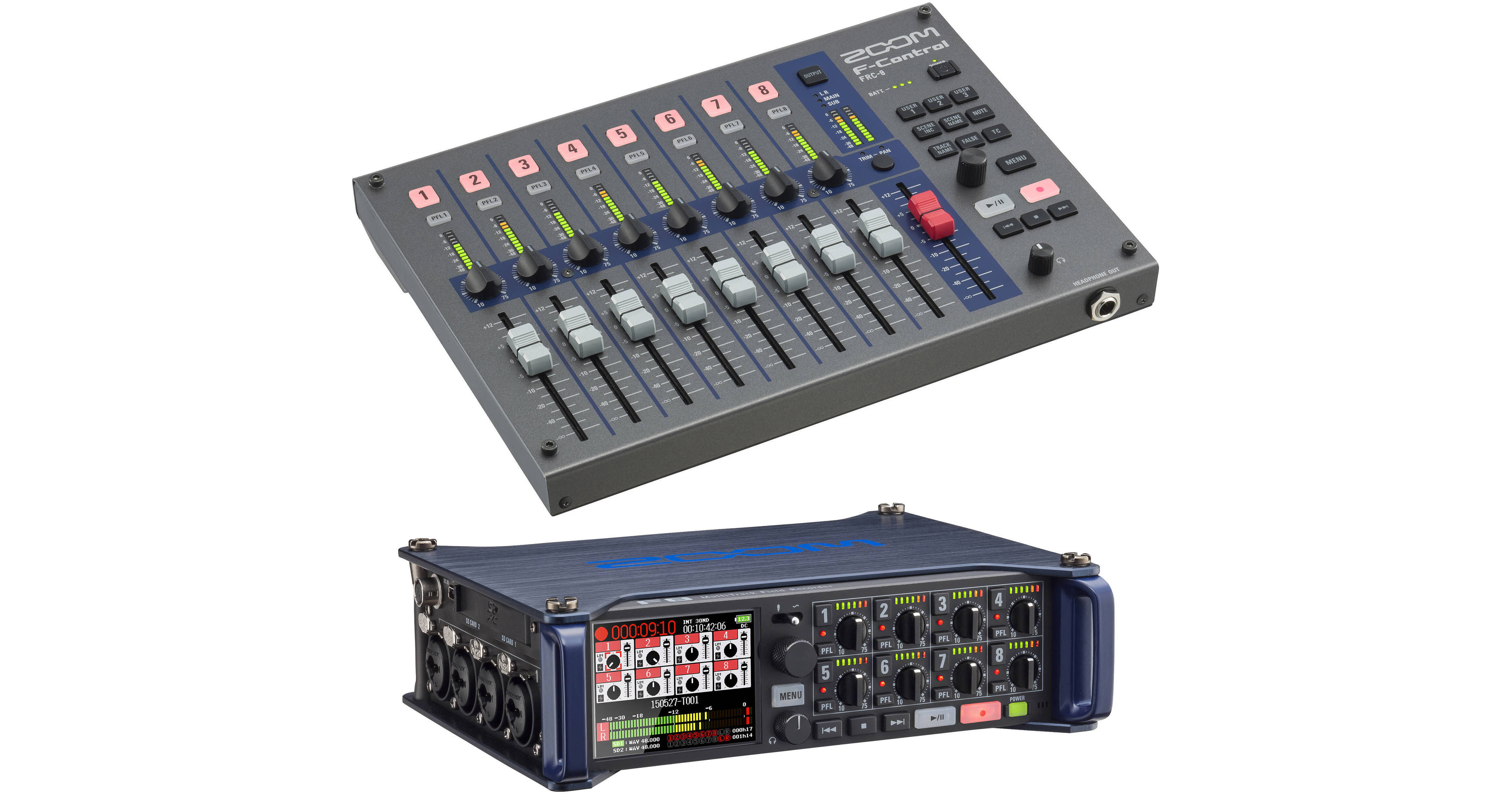 Zoom Zoom F8 Multitrack Field Recorder Kit with FControl Mixer