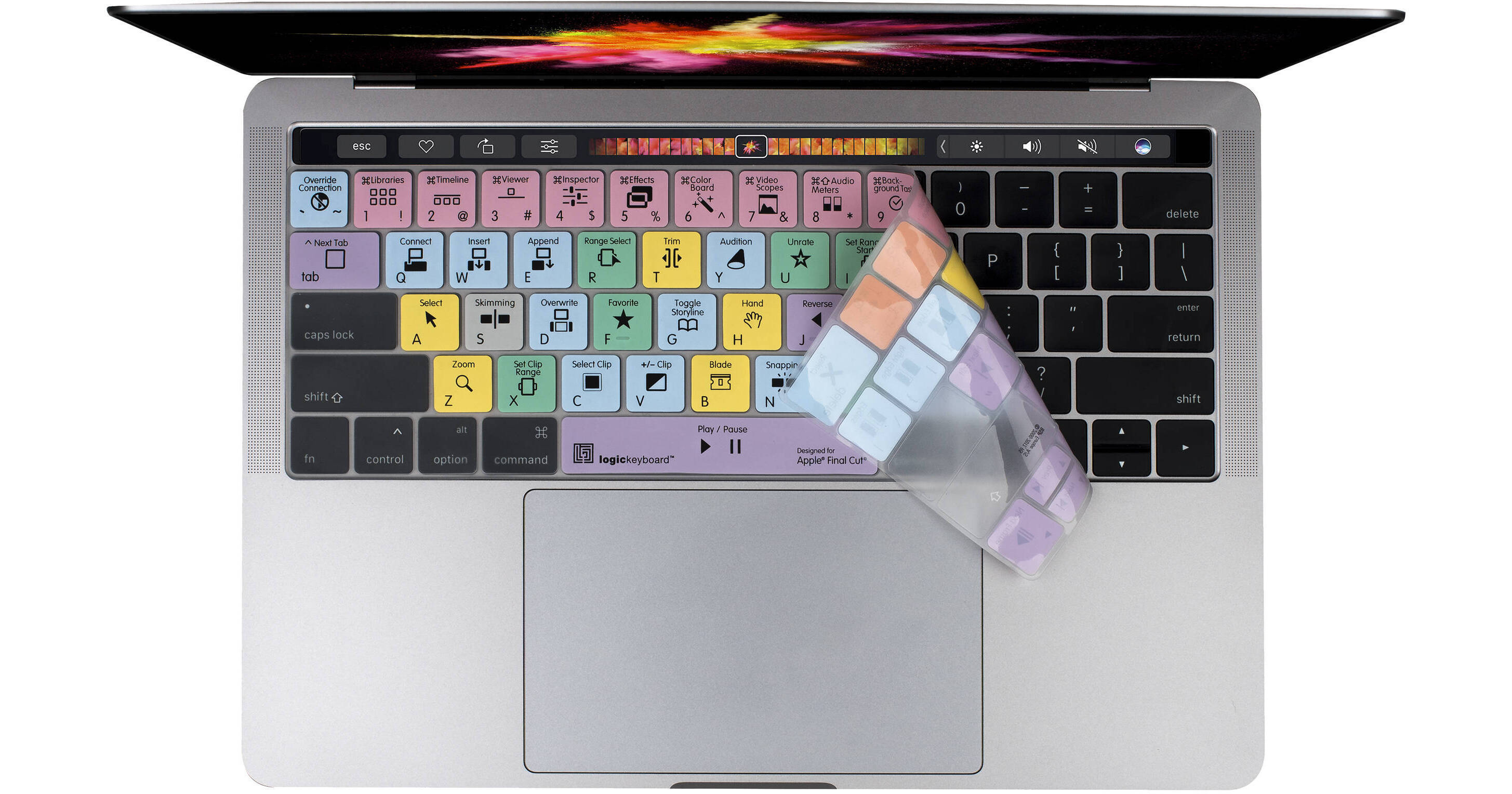 Logickeyboard Apple Final Cut Pro X Silicone Keyboard Cover for MacBook Pro  Touch Bar 2016