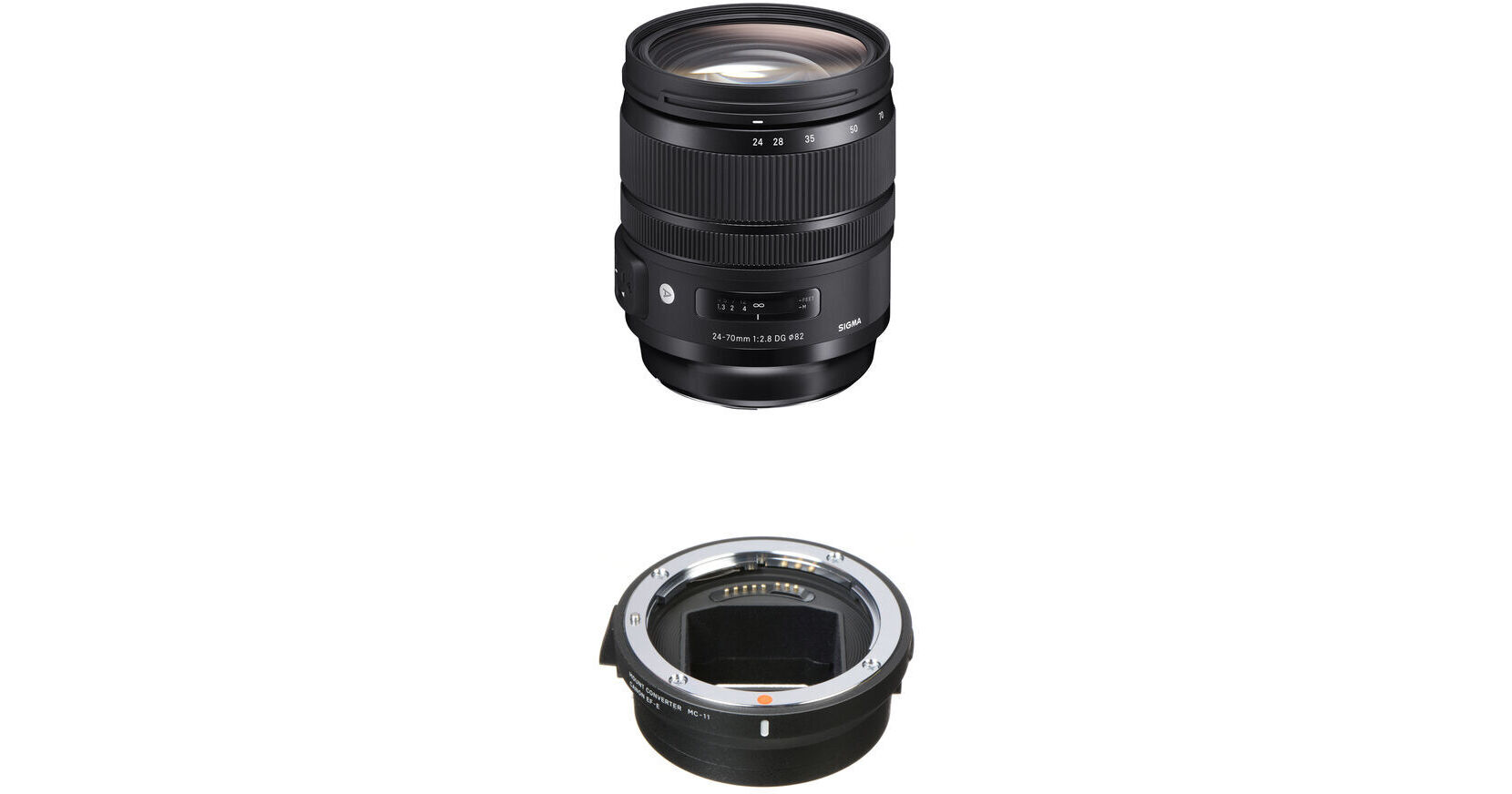 Sigma 24-70mm f/2.8 DG OS HSM Art Lens for Canon EF and MC-11 Mount  Converter/Lens Adapter for Sony E Kit