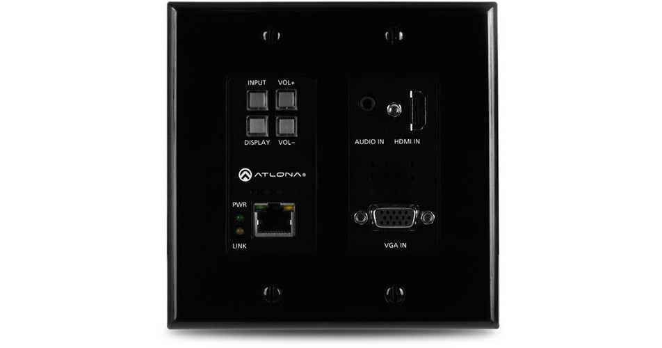 Atlona 2x1 HDMI/VGA Wall Plate Switcher ATHDVS200TXWPBLK