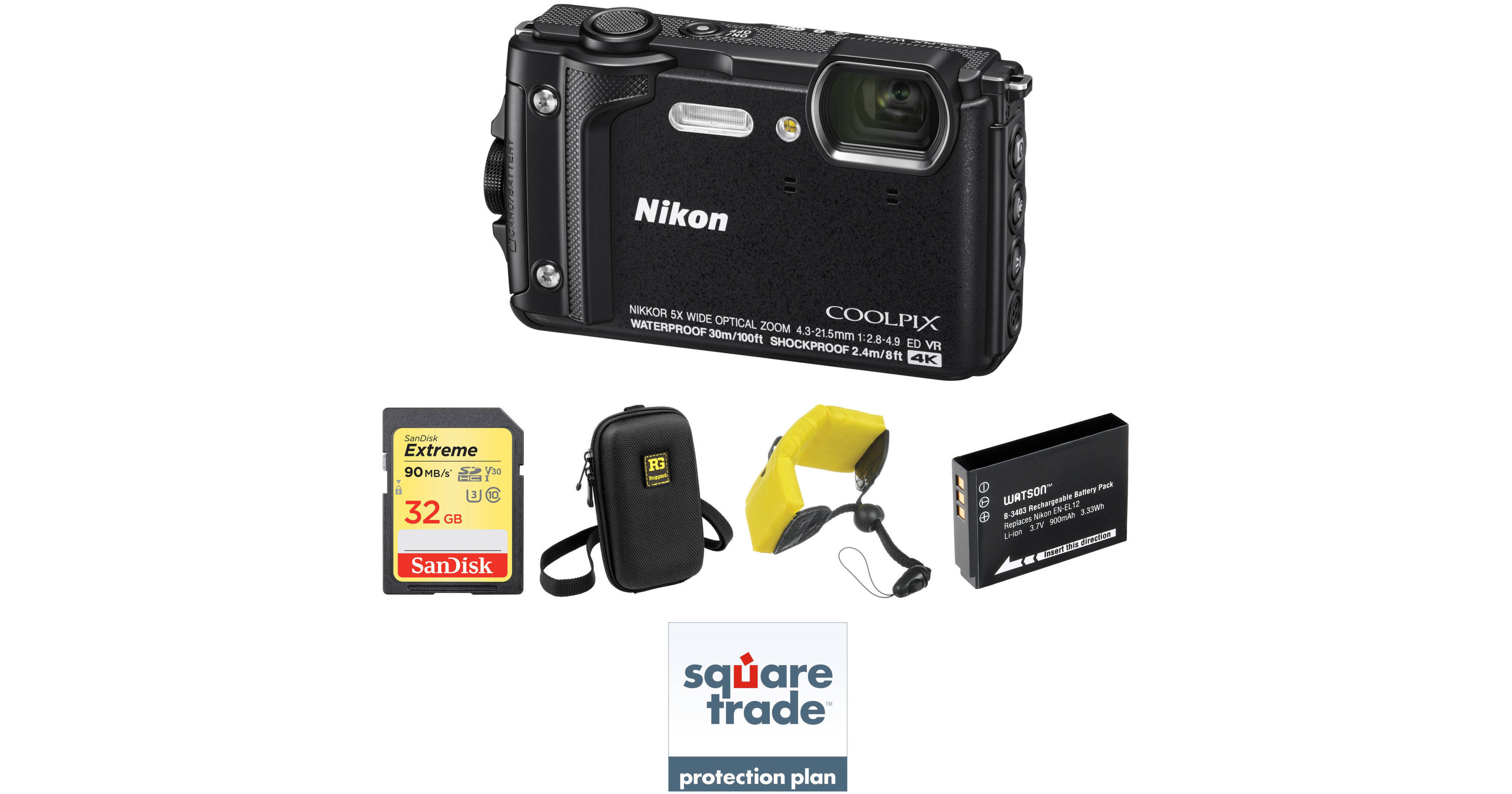 Nikon Coolpix W300 Digital Camera Deluxe Kit (black) B&h Photo