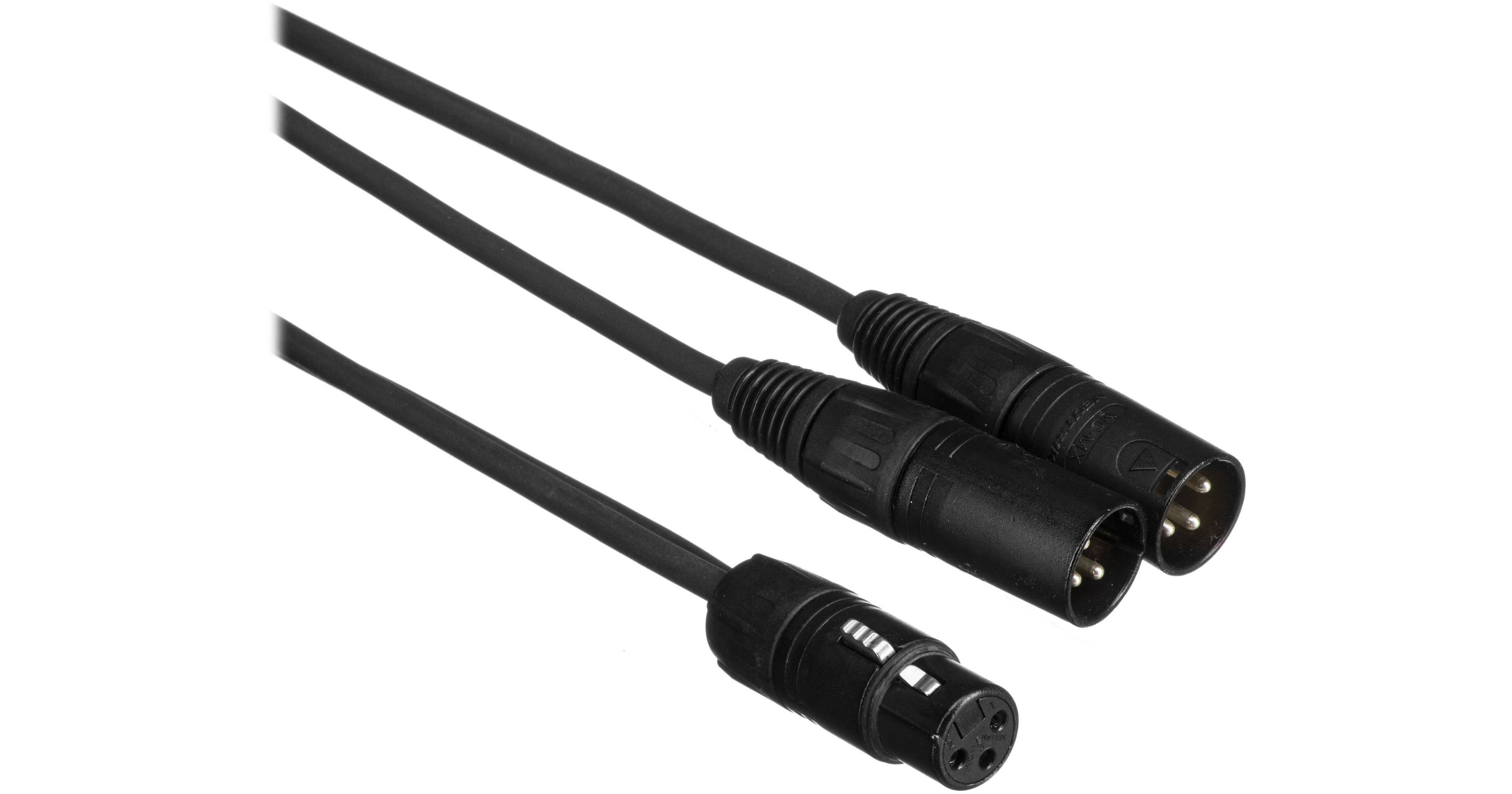 Pro Co Sound XLR Female to 2 XLR Male YCable 1' YMXF2XM1 B&H