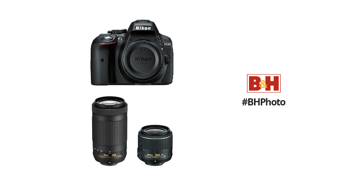 Nikon D5300 DSLR Camera (Body Only, Black) 1519 B&H Photo Video