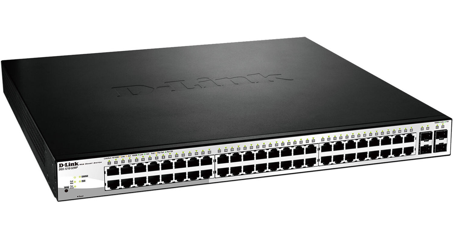 D-Link 52-Port Gigabit Web Smart PoE Switch with 4 DGS-1210-52MP