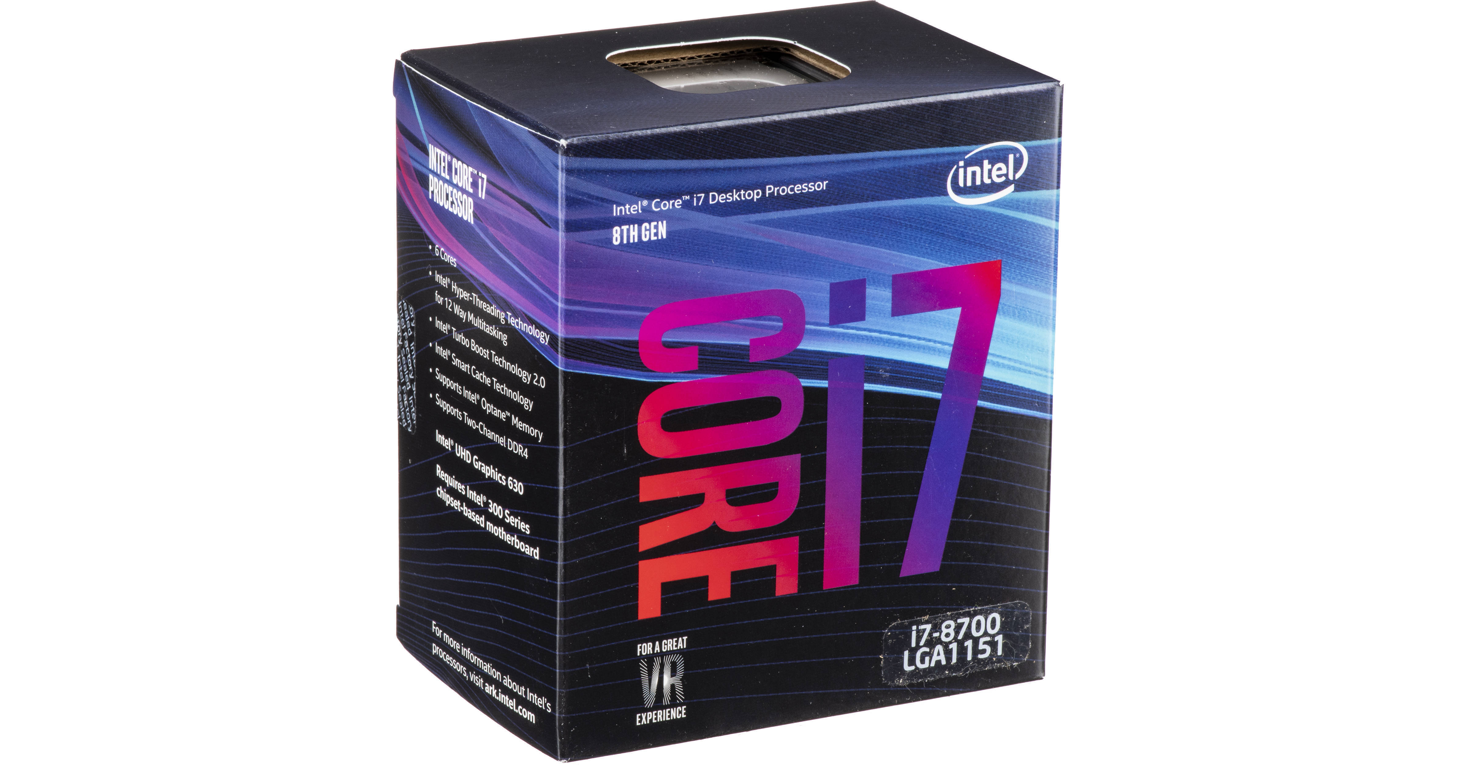 Intel Core i7-8700 Desktop Processor 6 Cores up to 4.6 GHz LGA 1151 300  Series 65W