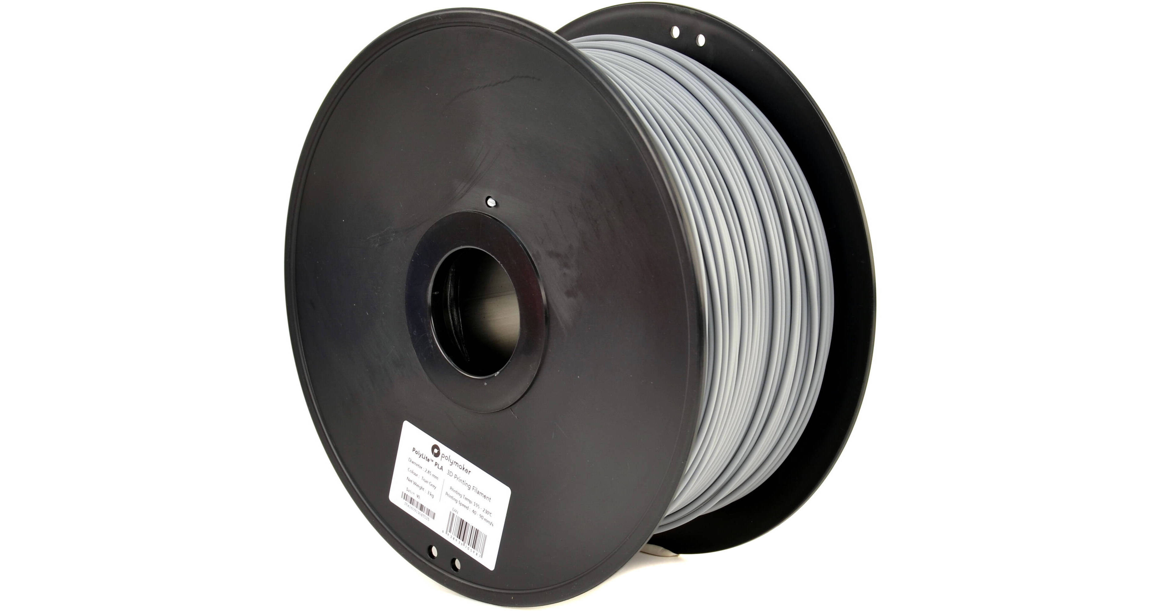 Polymaker 2.85mm PolyLite PLA Filament (3 Kg, True Gray)