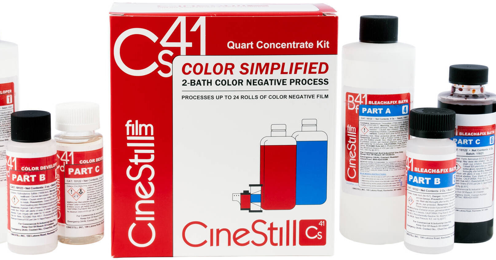 CineStill CS41 Color Simplified 2-Bath C-41 Powder Kit (24 Rolls)