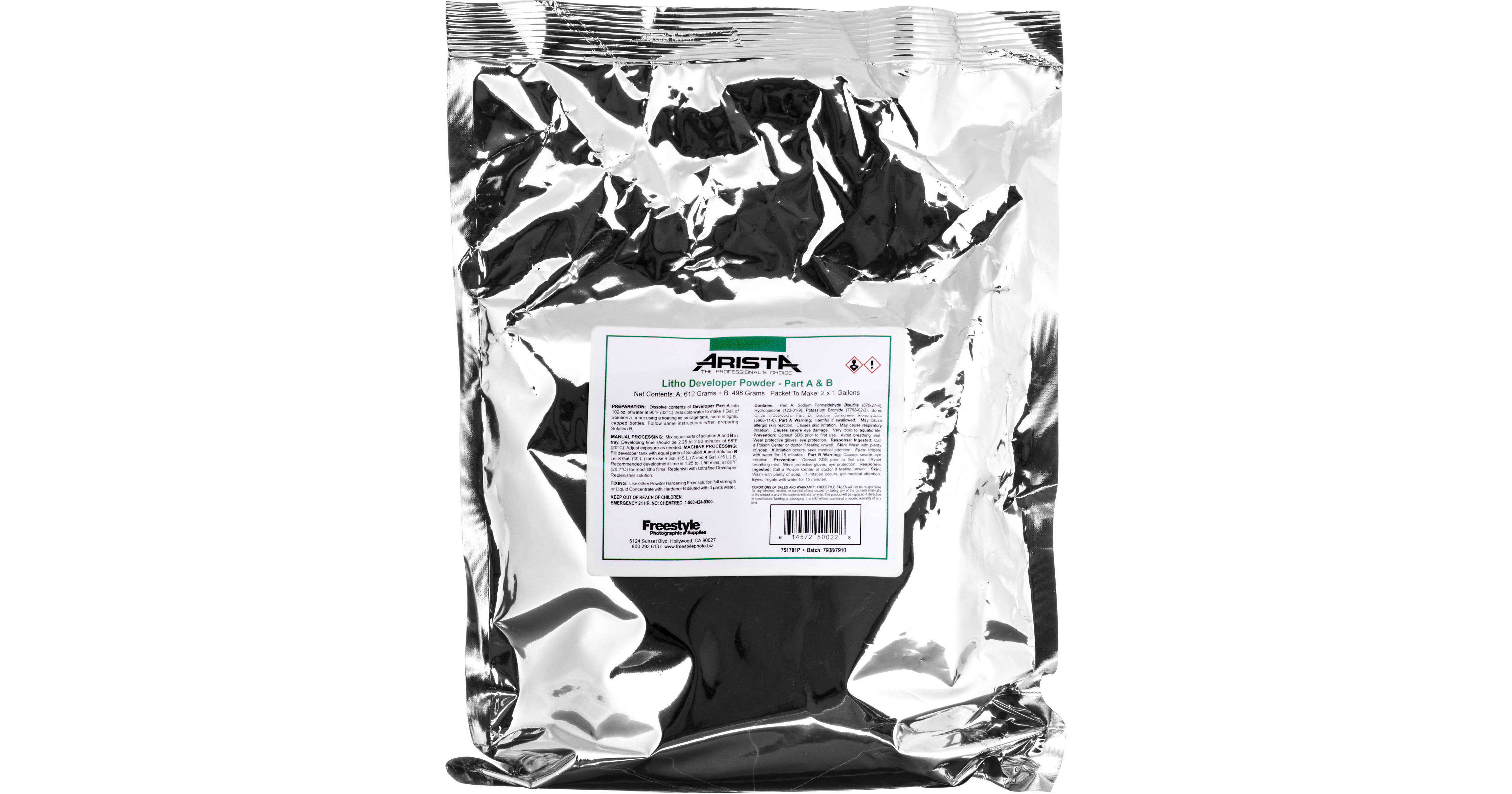 Arista Powder A&B Lith Developer (To Make 2 x 1 gal) 50022 B&H