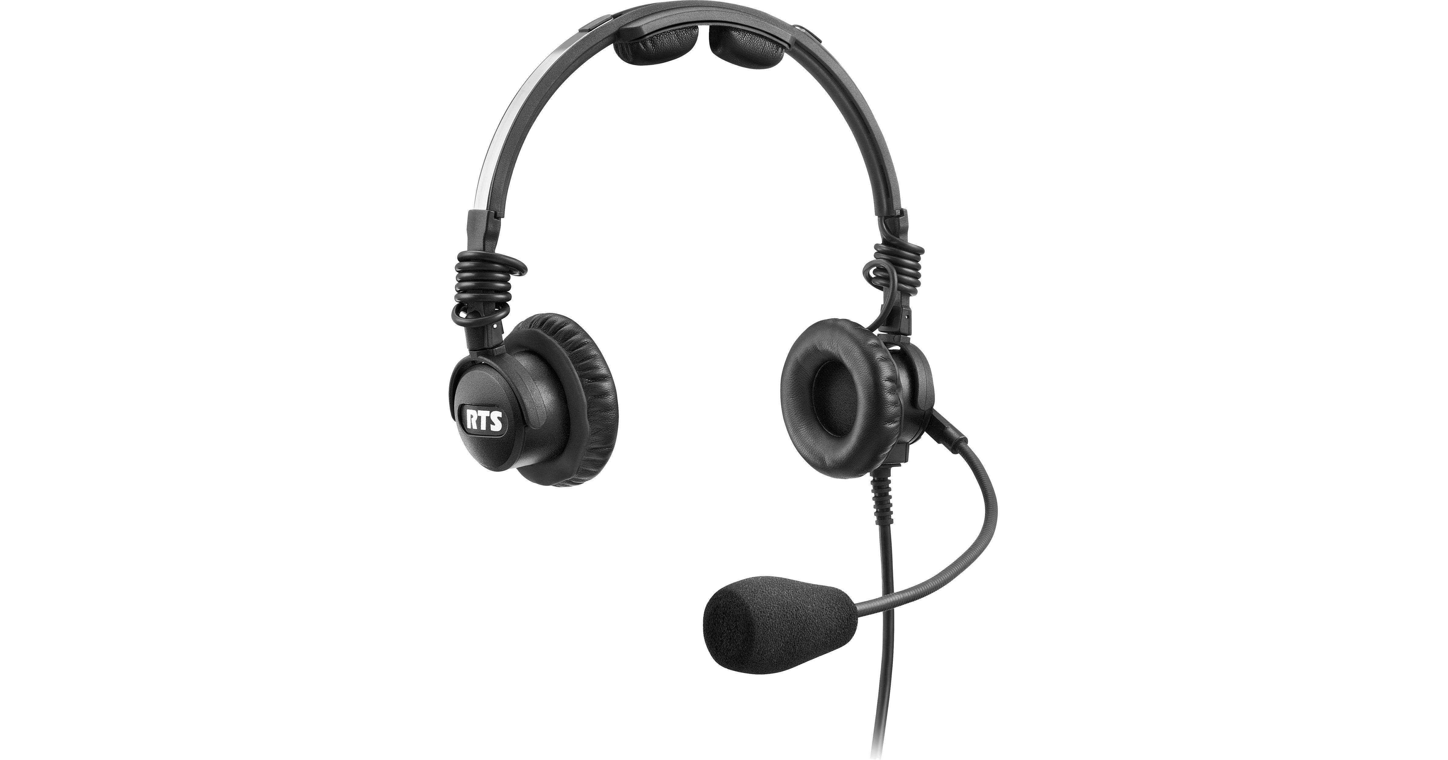 Telex LH-302 Lightweight RTS Double-Sided Broadcast Headset (XLR 4-Pin Male  Connector, Dynamic Microphone)