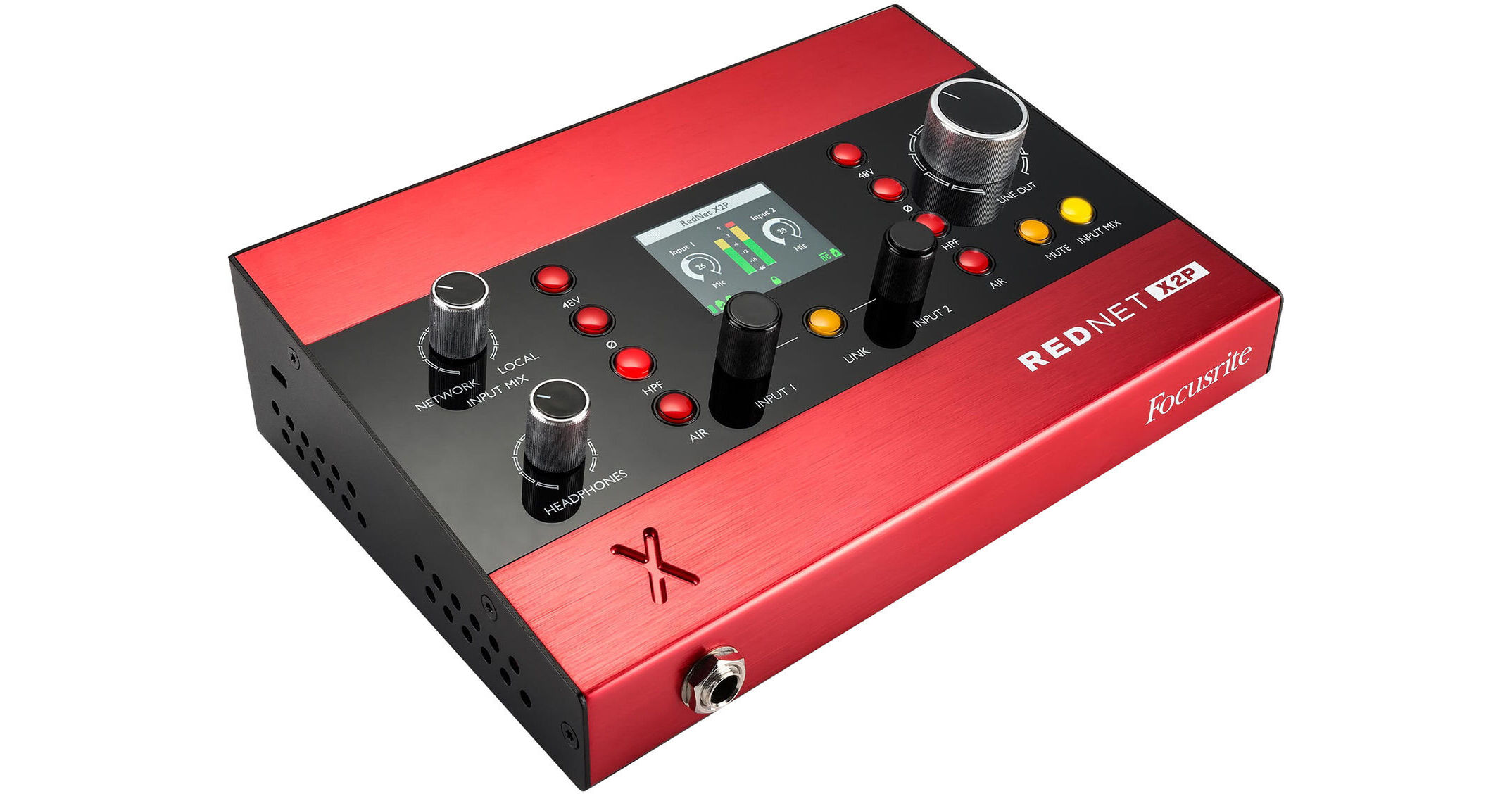 Focusrite RedNet X2P 2x2 Dante Audio Interface with Red Evolution Mic Pres