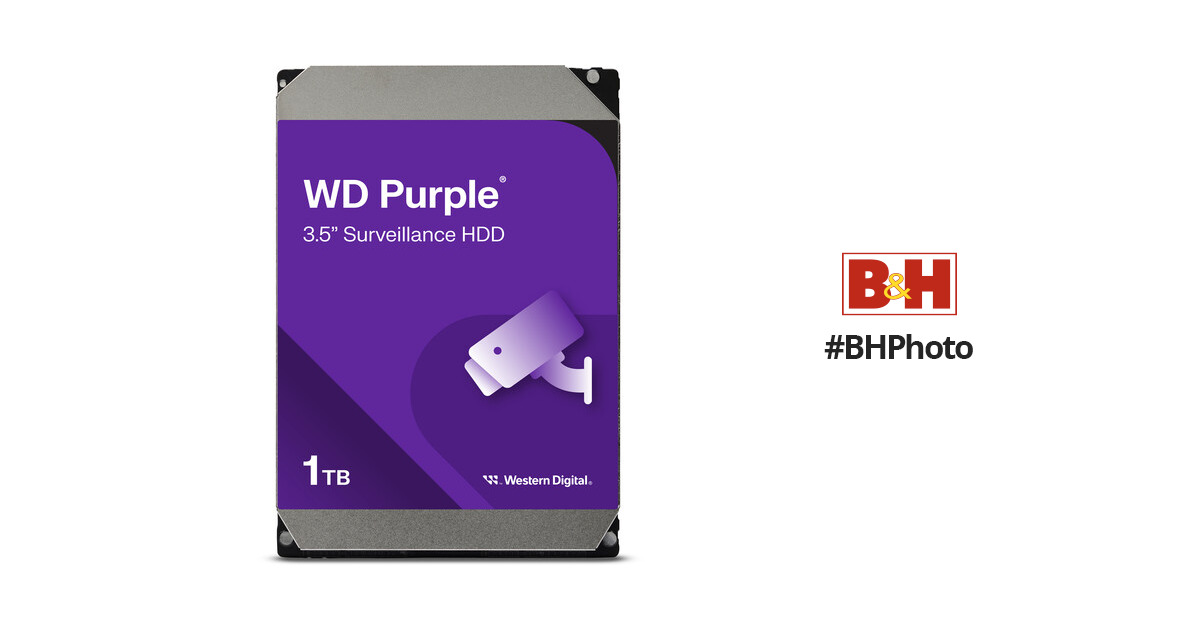 WD Purple WD10PURX 1TB Surveillance 3.5 Internal SATA Hard Drive