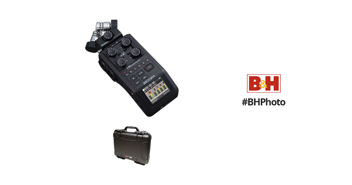 Zoom H6 Black Finish 6-Track Portable Recorder with 16GB Card & SD Card  Adaptor