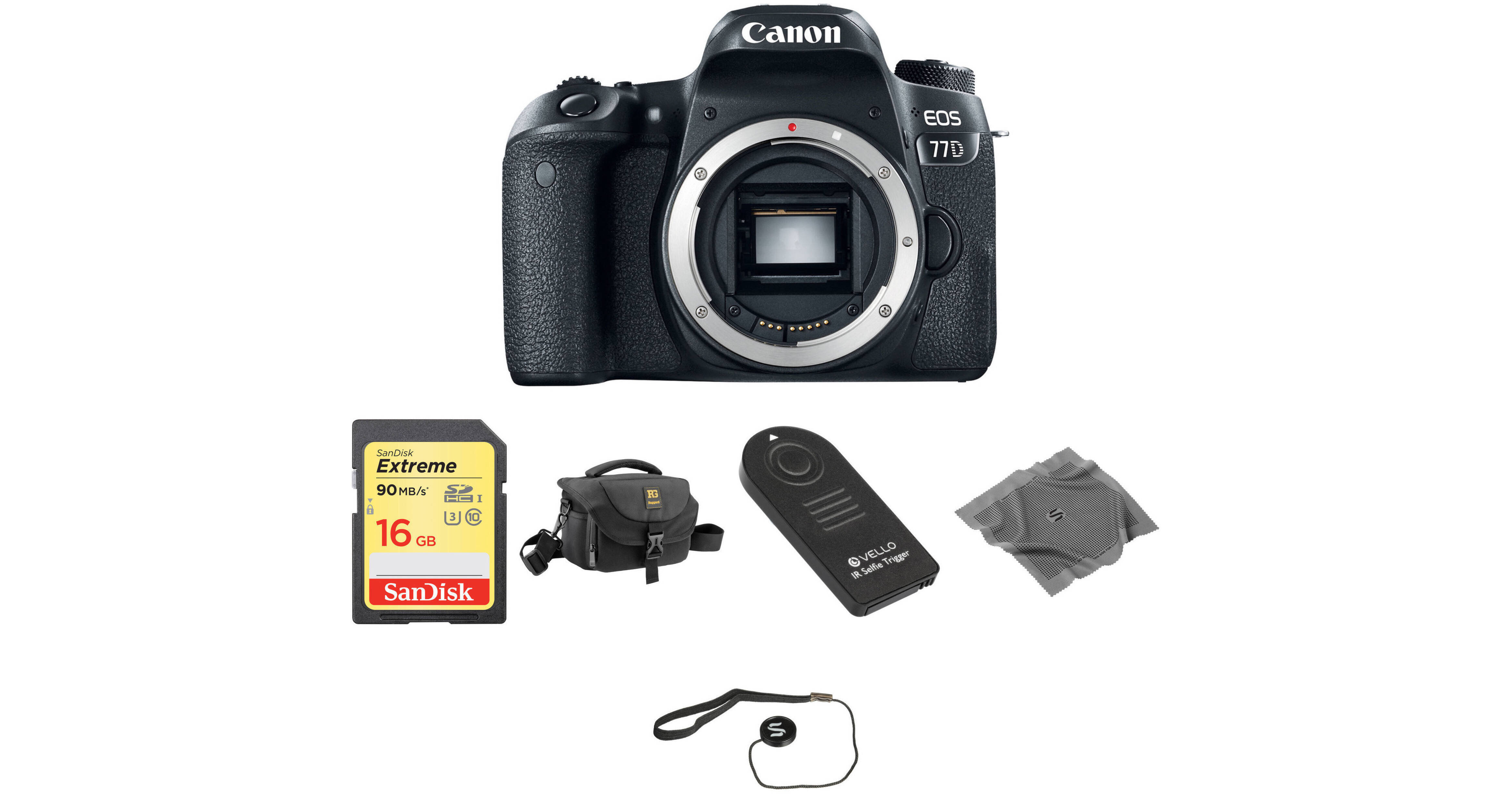 Canon EOS 77D DSLR Camera Body Basic Kit B&H Photo Video