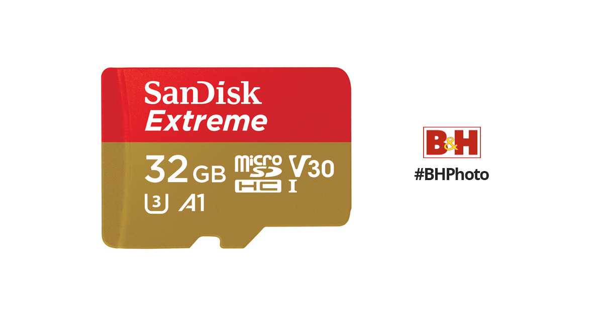 SanDisk 32GB Extreme UHS-I microSDHC Memory SDSQXAF-032G-GN6MA