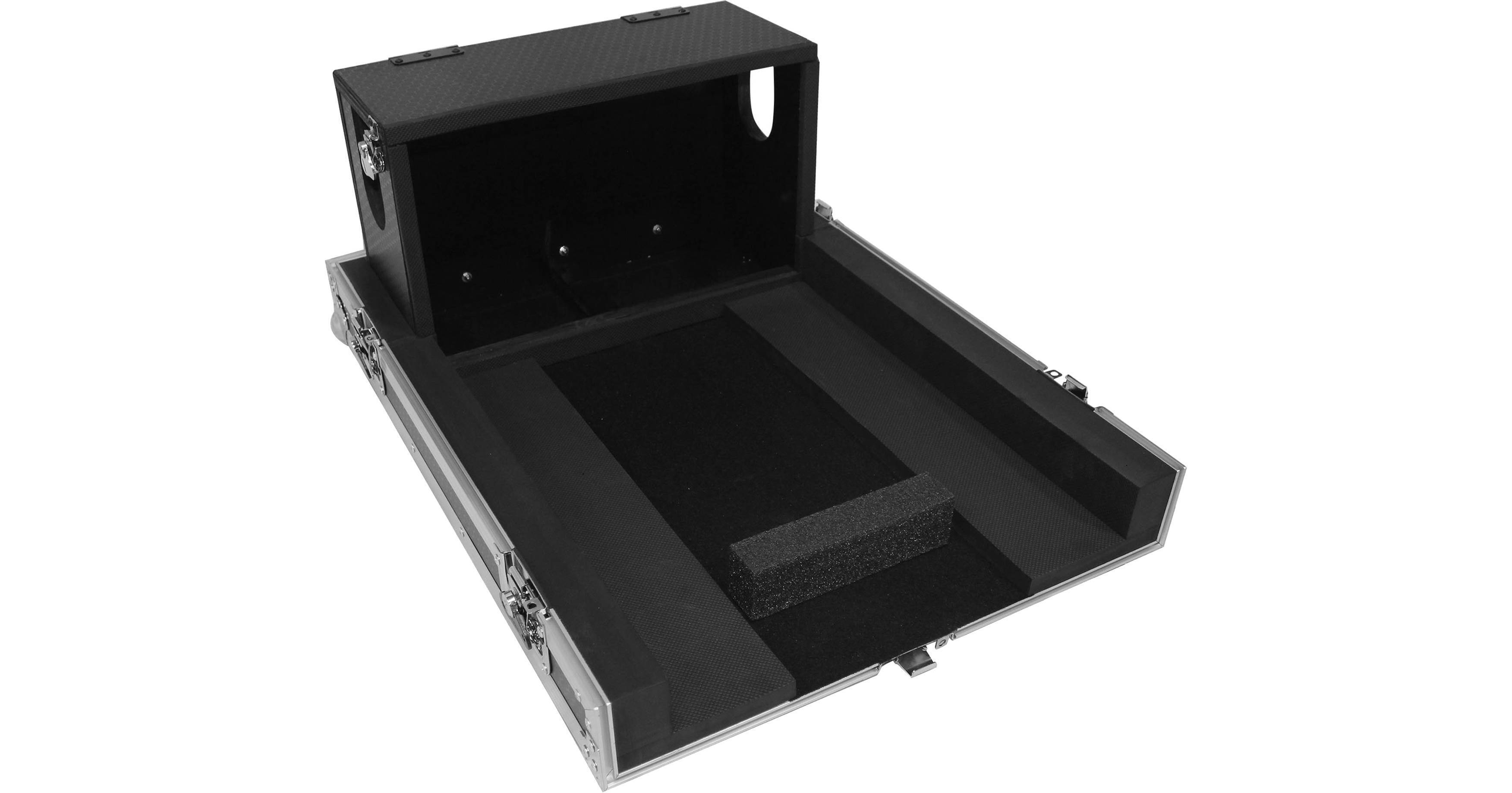 ProX Heavy-Duty Flight Case with Doghouse and Wheels for Yamaha QL1 Studio  Mixer Console (Silver on Black)