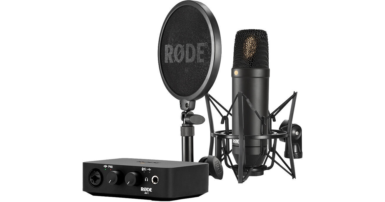 Rode Complete Studio Kit with AI-1 Audio Interface, NT1 Microphone, SM6  Shockmount, and Cables