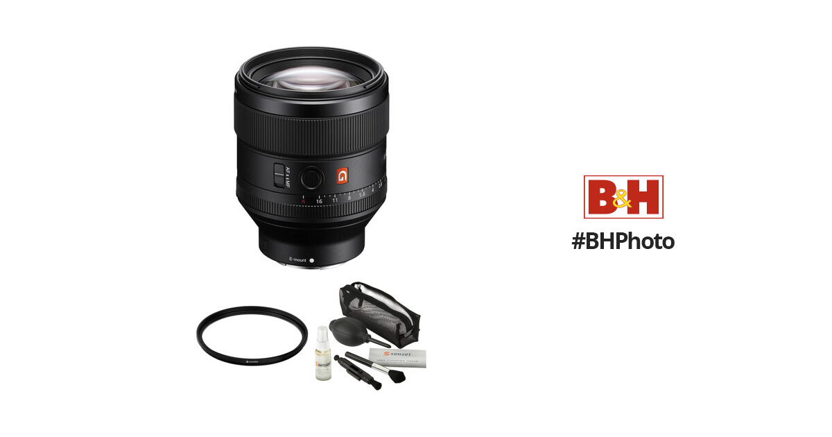 Sony FE 85mm f/1.4 GM Lens with UV Filter Kit B&H Photo Video