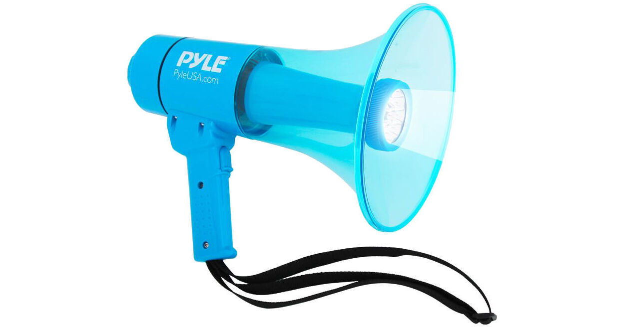 Pyle Pro PMP66WLT 40W Waterproof Megaphone with Siren and LED Lights (Blue)