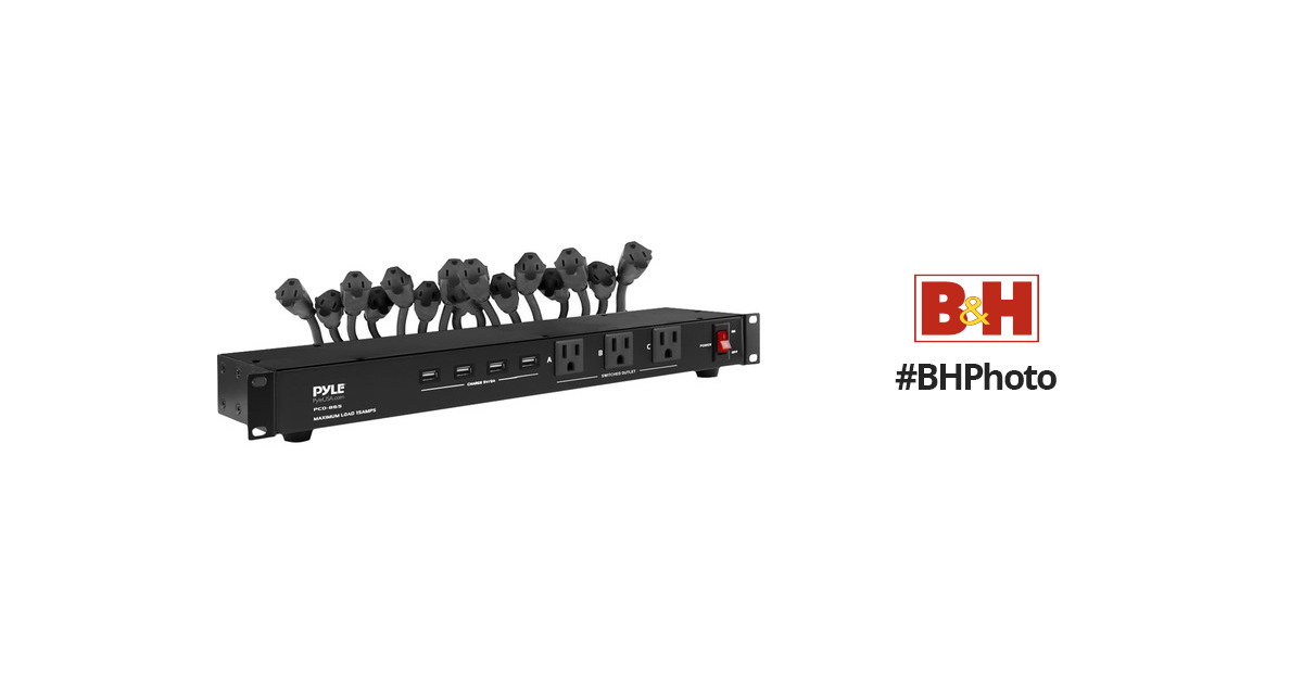 Pyle PCO865 Rack Mount Power Conditioner Strip with USB Charge Ports Power  Supply Surge Protector 
