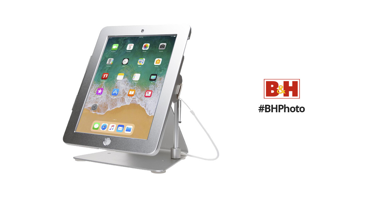 Silver CTA Digital PAD-DASS Desktop Anti-Theft iPad Stand 