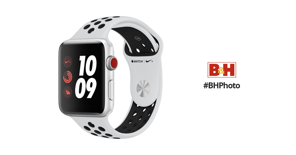 Apple Watch Nike+ Series 3 42mm Smartwatch (GPS + Cellular, Silver Aluminum  Case, Pure Platinum/Black Nike Sport Band)