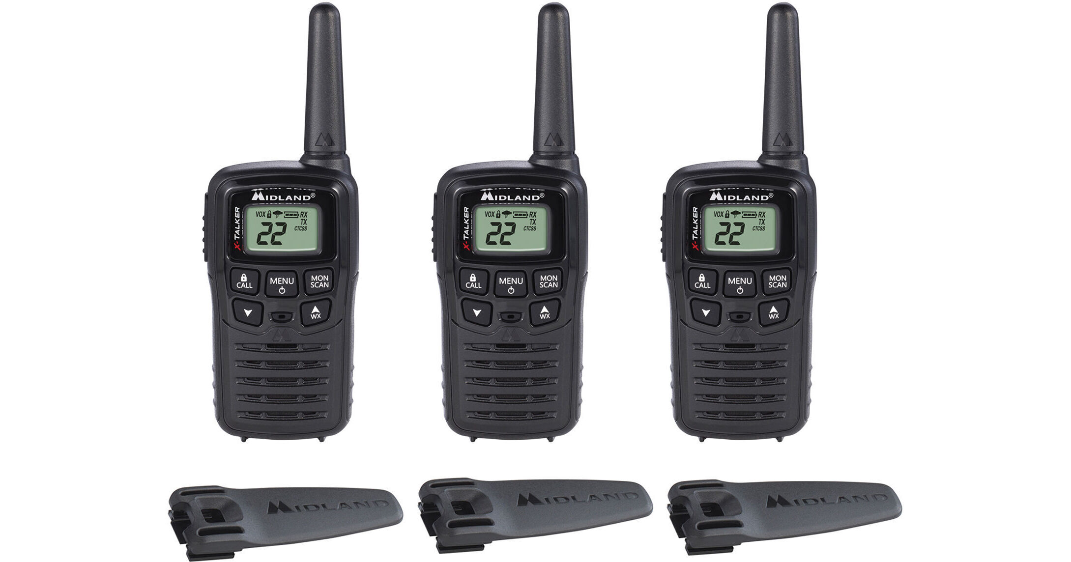 Midland XTalker T10 22Channel TwoWay UHF Radio (3Pack) T10X3
