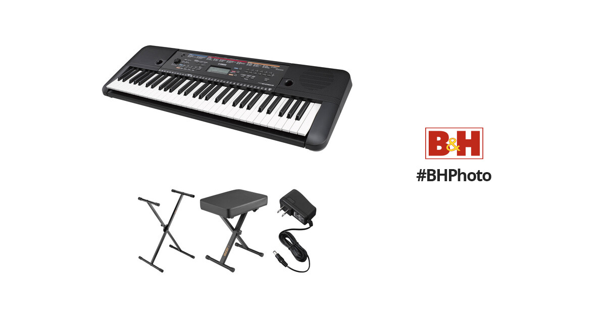 Yamaha PSR-E263 Keyboard Kit with Stand, Bench, and Power