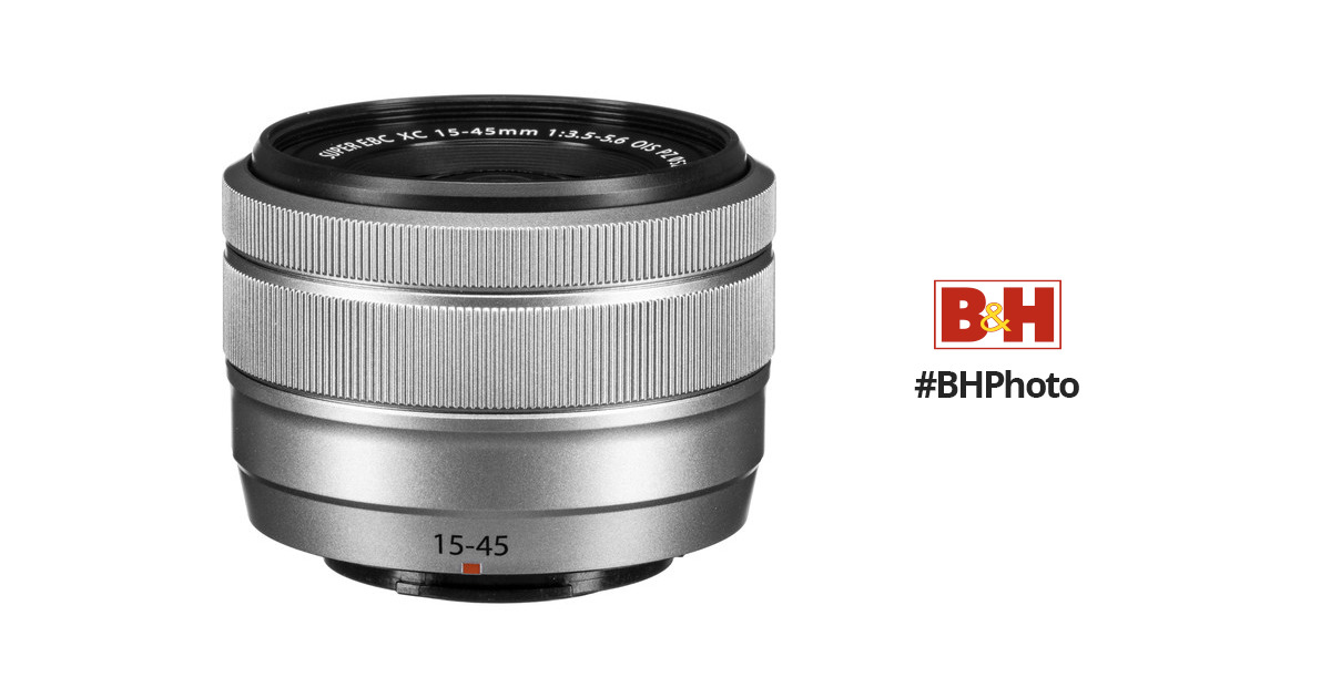 FUJIFILM XC 15-45mm f/3.5-5.6 OIS PZ Lens (Silver) 16565818 Bu0026H