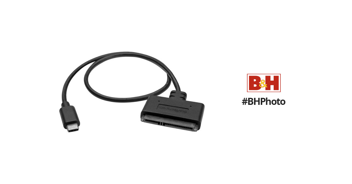 StarTech.com USB C to SATA Adapter - External Hard Drive Connector for  2.5'' SATA Drives - SATA SSD / HDD to USB C Cable (USB31CSAT3CB) Black