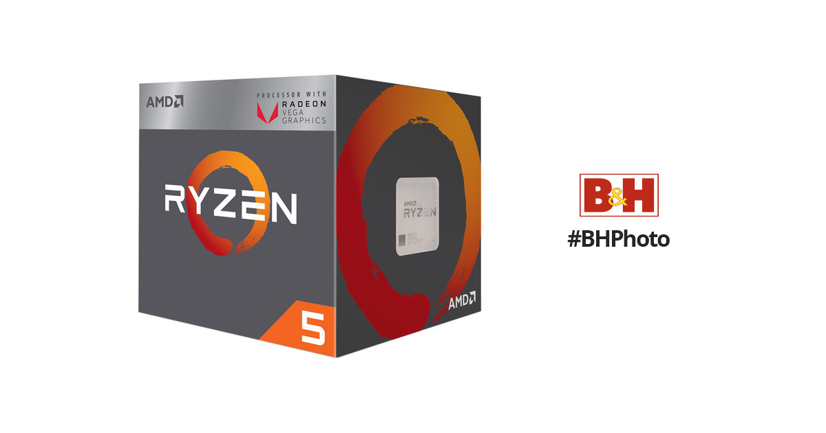 AMD Ryzen 5 2400G 3.6 GHz Quad-Core AM4 Processor YD2400C5FBBOX