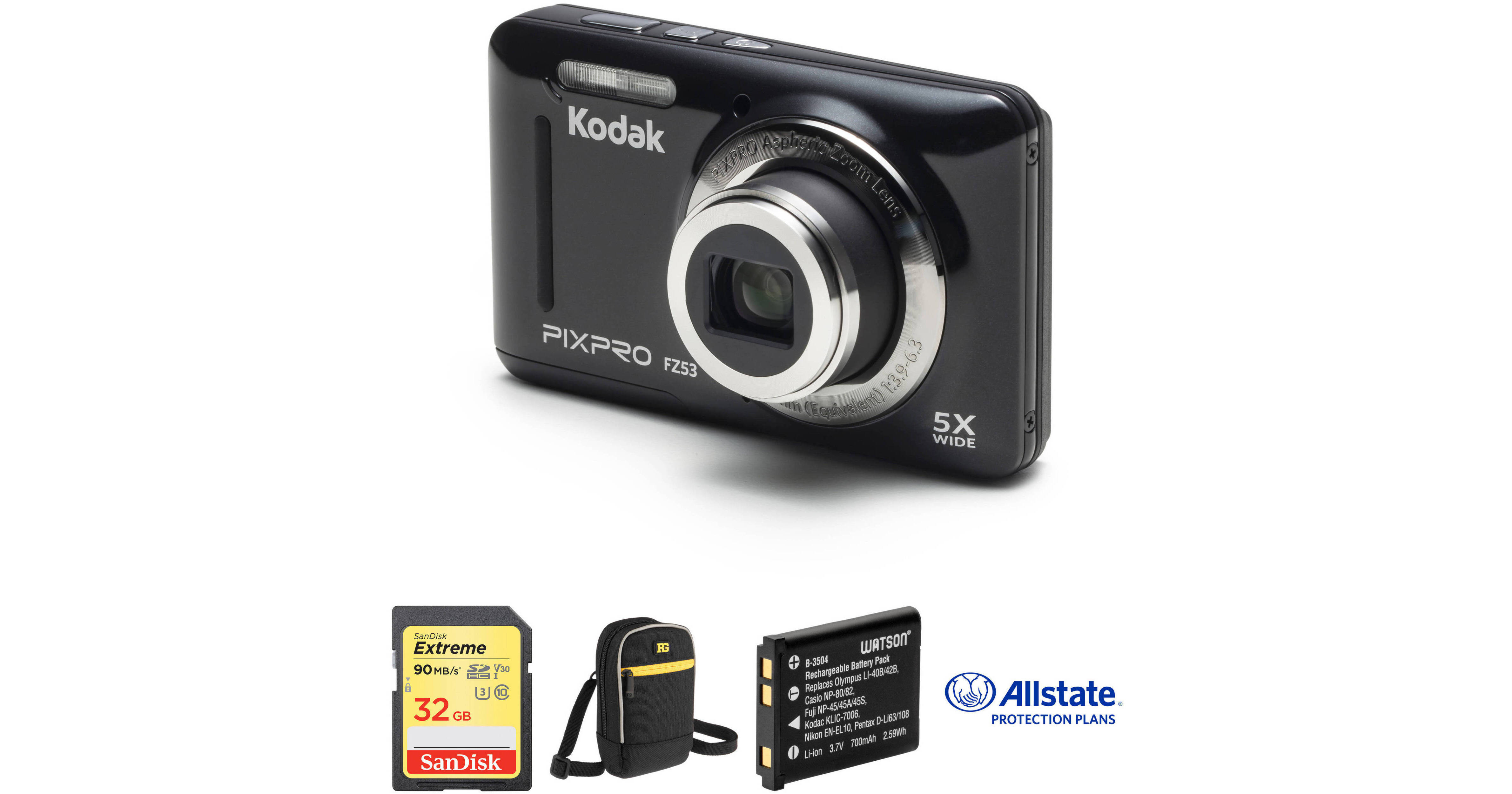 Kodak PIXPRO FZ53 Digital Camera Deluxe Kit (Black) B&H Photo