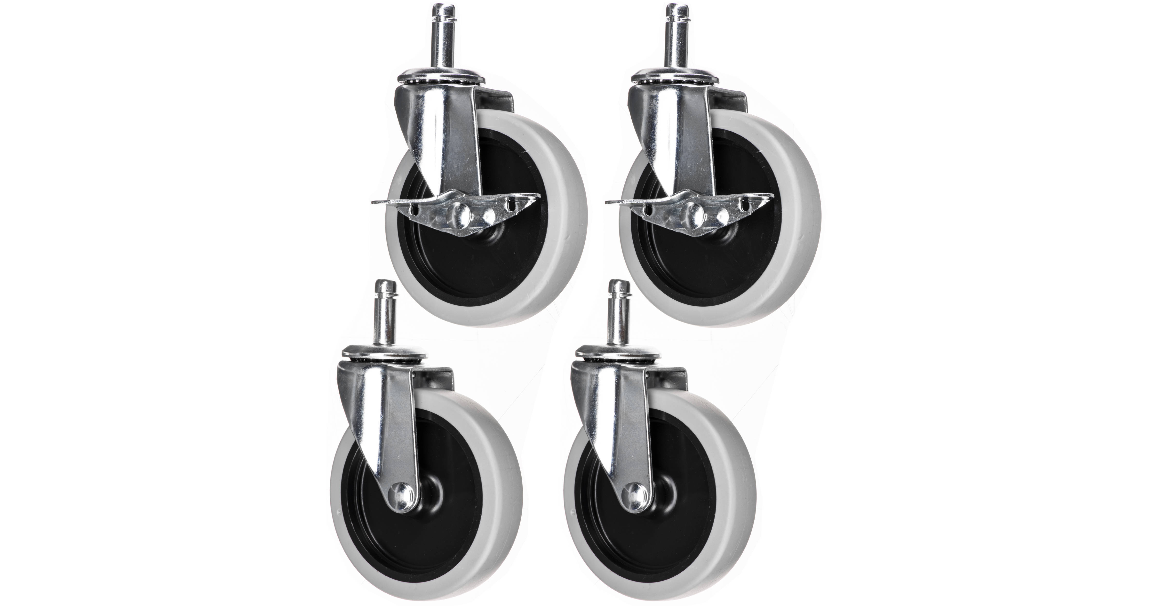 4 HD Stem Casters, 2 W/ Brake, for Luxor Carts (4-Pack) – Source