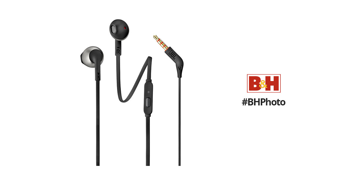 JBL T205 Earbud Headphones (Black) JBLT205BLKAM B&H Photo Video