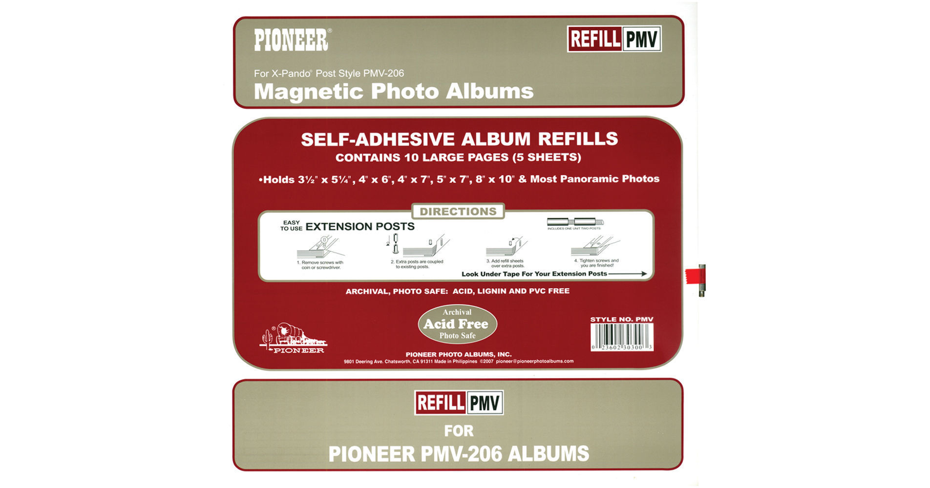 Pioneer TR Magnetic Album Refill Pages