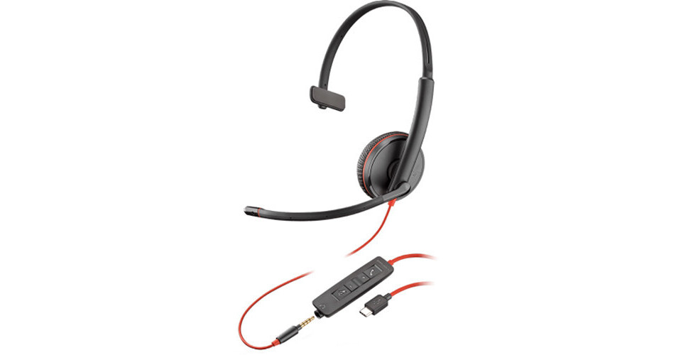 Poly Blackwire 3215 USB Type-C Corded Monaural UC Headset