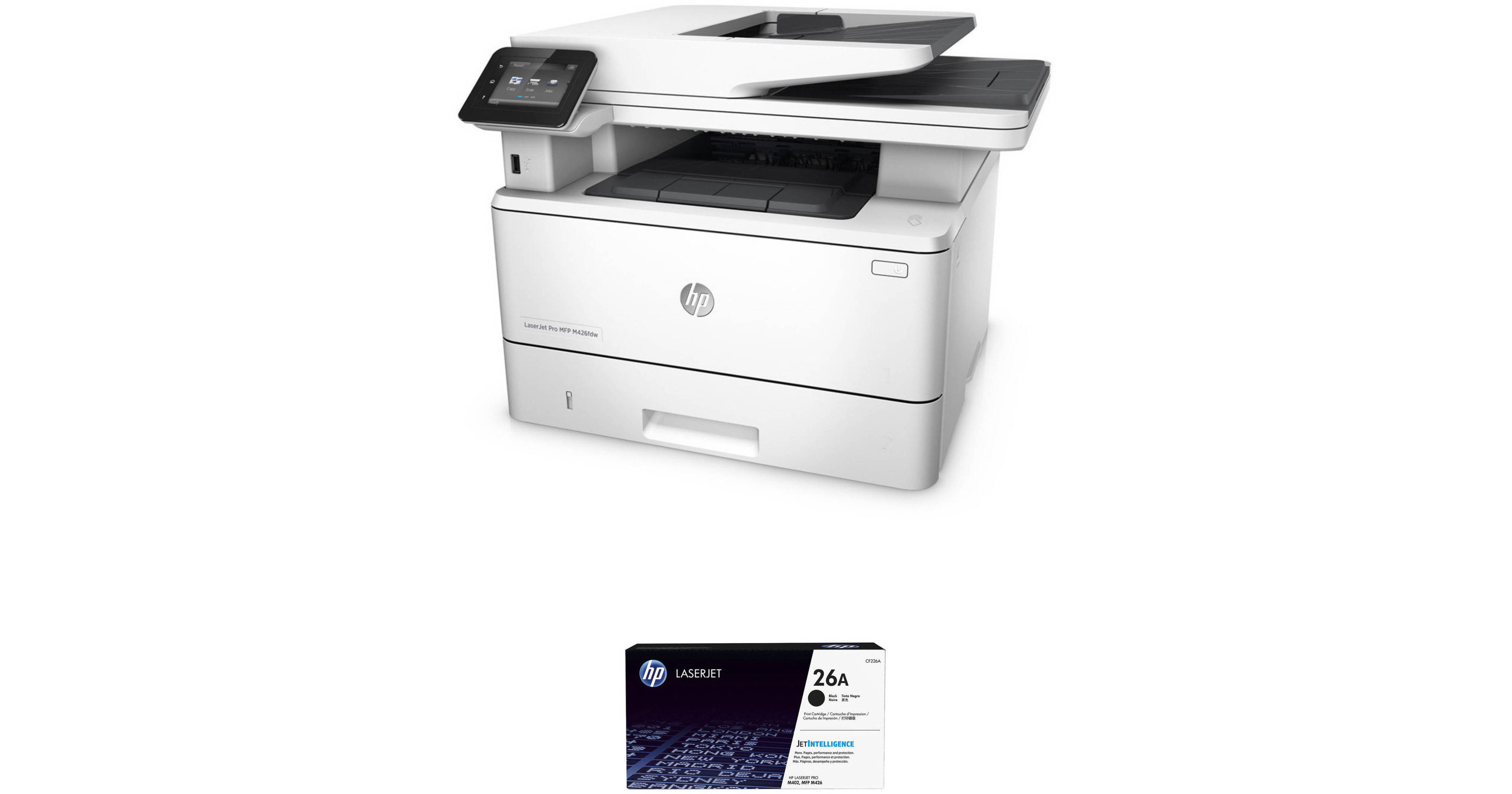 HP LaserJet Pro M426fdw All In One Printer With Extra 26A Black   1406631 