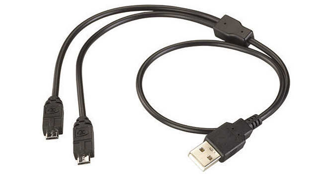 Streamlight YSplit USB TypeA to Dual MicroUSB Cord 22082 B&H