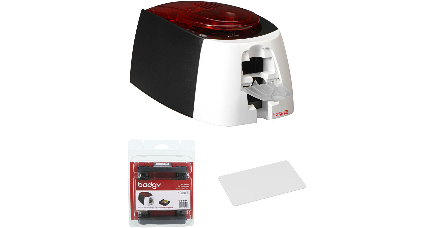 Evolis Badgy Badgy100 Single-Sided Card Printer With YMCKO