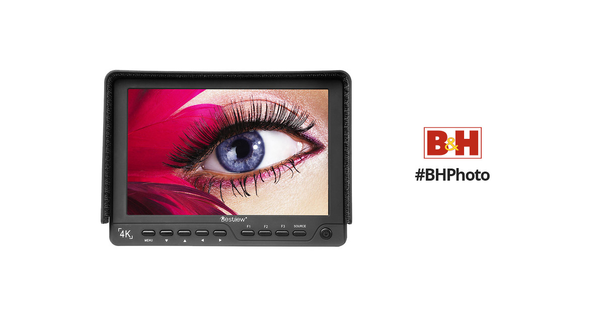 10bit IPS Screen 1920X1200 Supports 4096X2160P@24Hz 4K Signal Features Histogram/Waveform/Internal Color Bar/Zebra Etc Bestview S7 7 Inch HDMI Camera Field Monitor with 2200mAh Battery Kit 