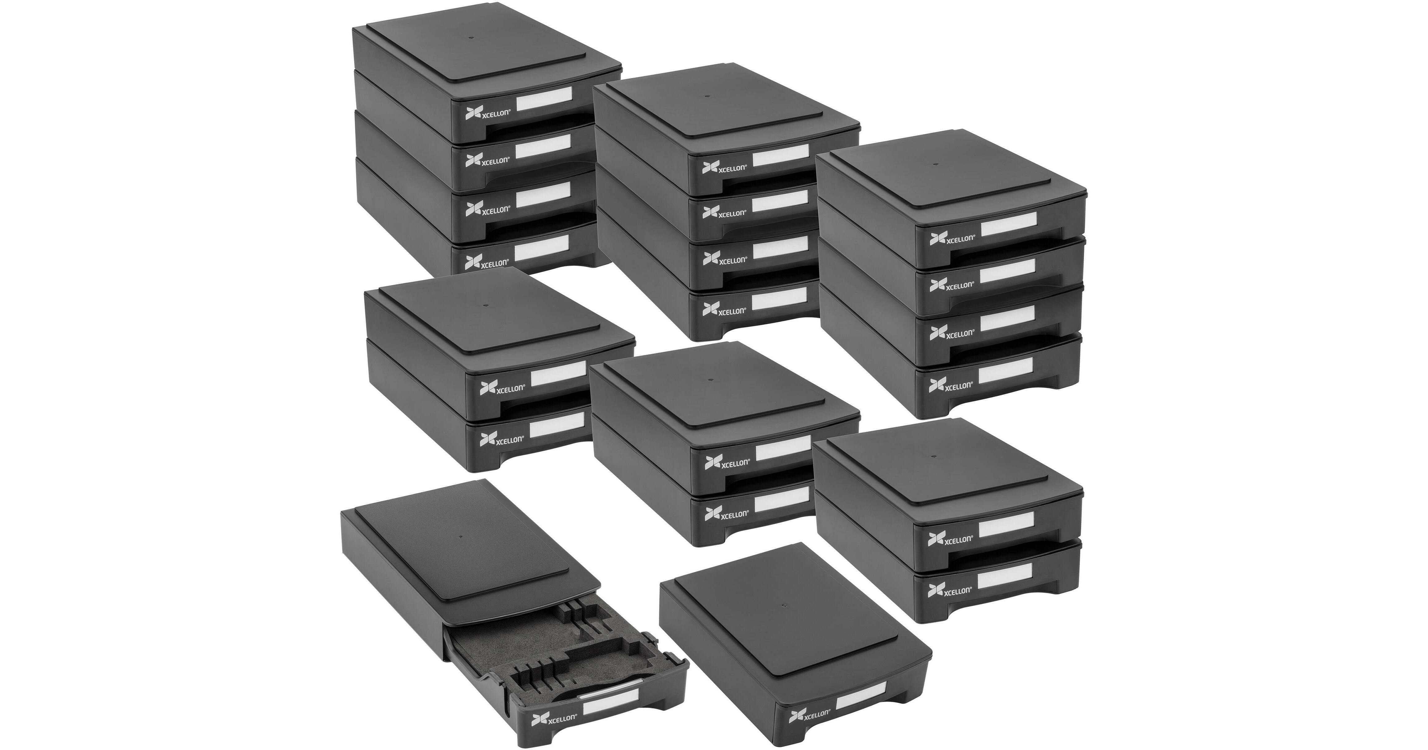 Xcellon Stackable Hard Drive Case with Media Organizer Kit