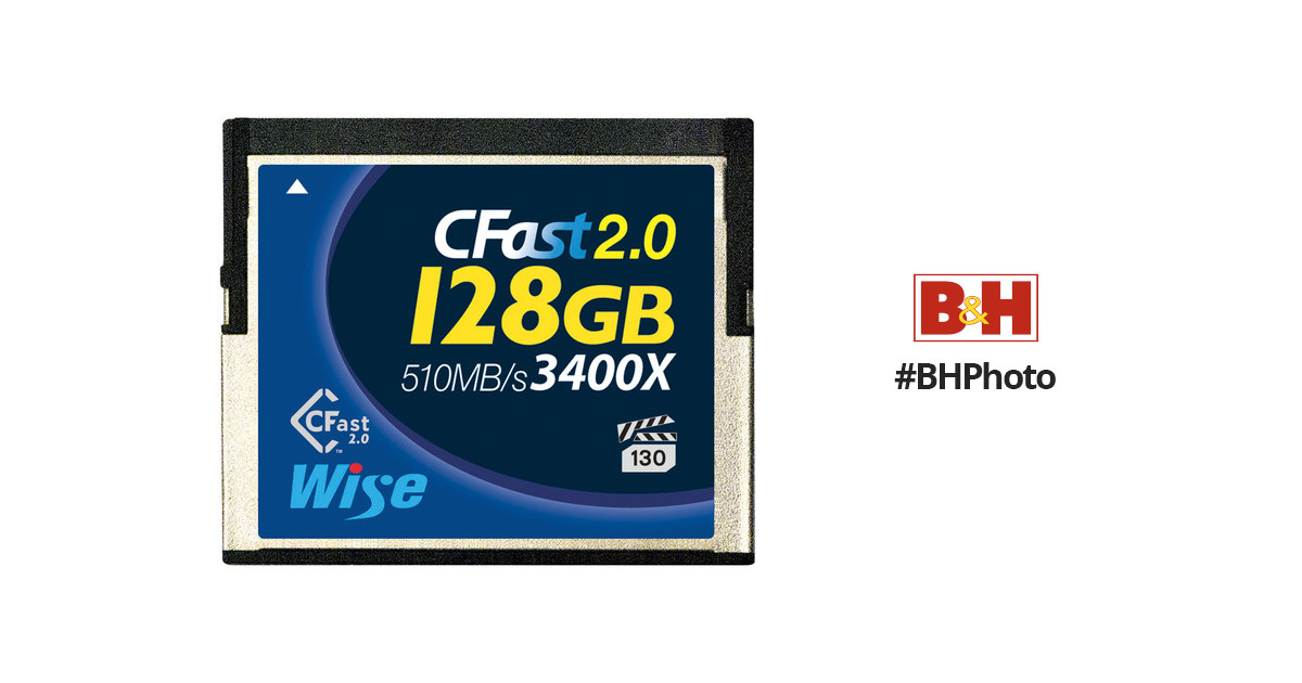 Wise Advanced 128GB CFast 2.0 Memory Card CFA-1280 B&H Photo