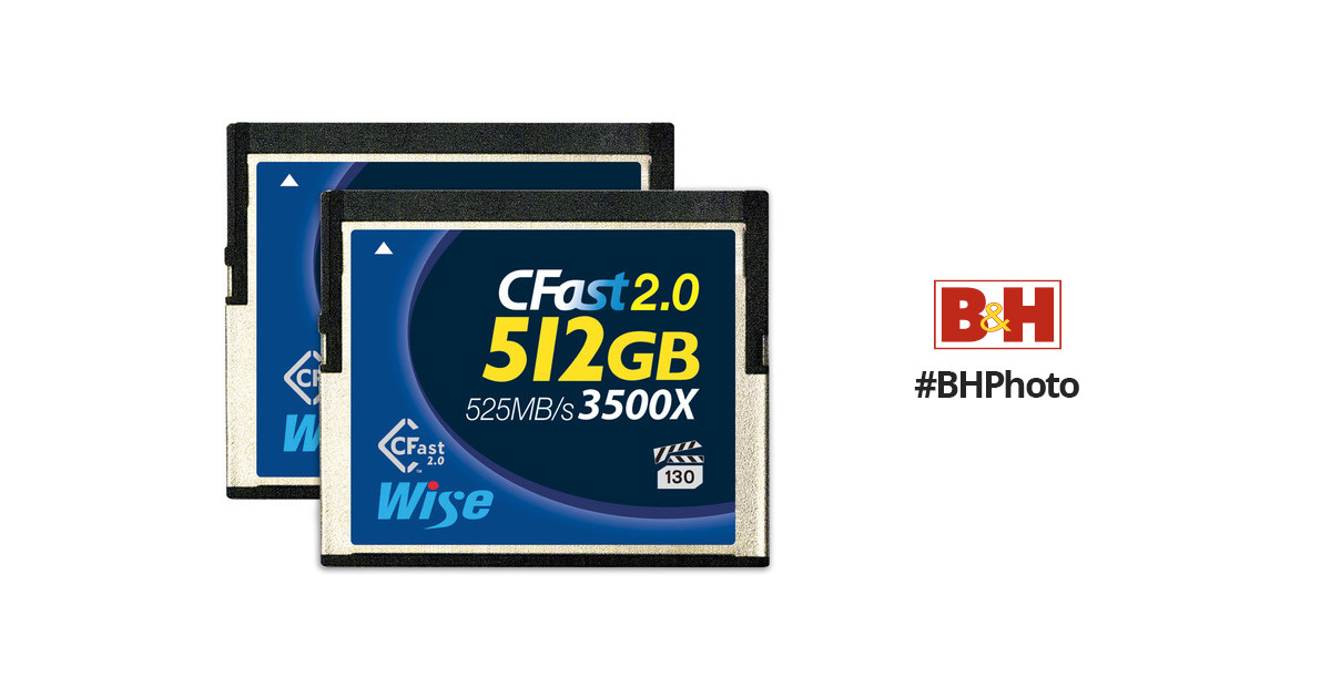 Wise Advanced 512GB CFast 2.0 Memory Card (2-Pack) KB-5120 B&H