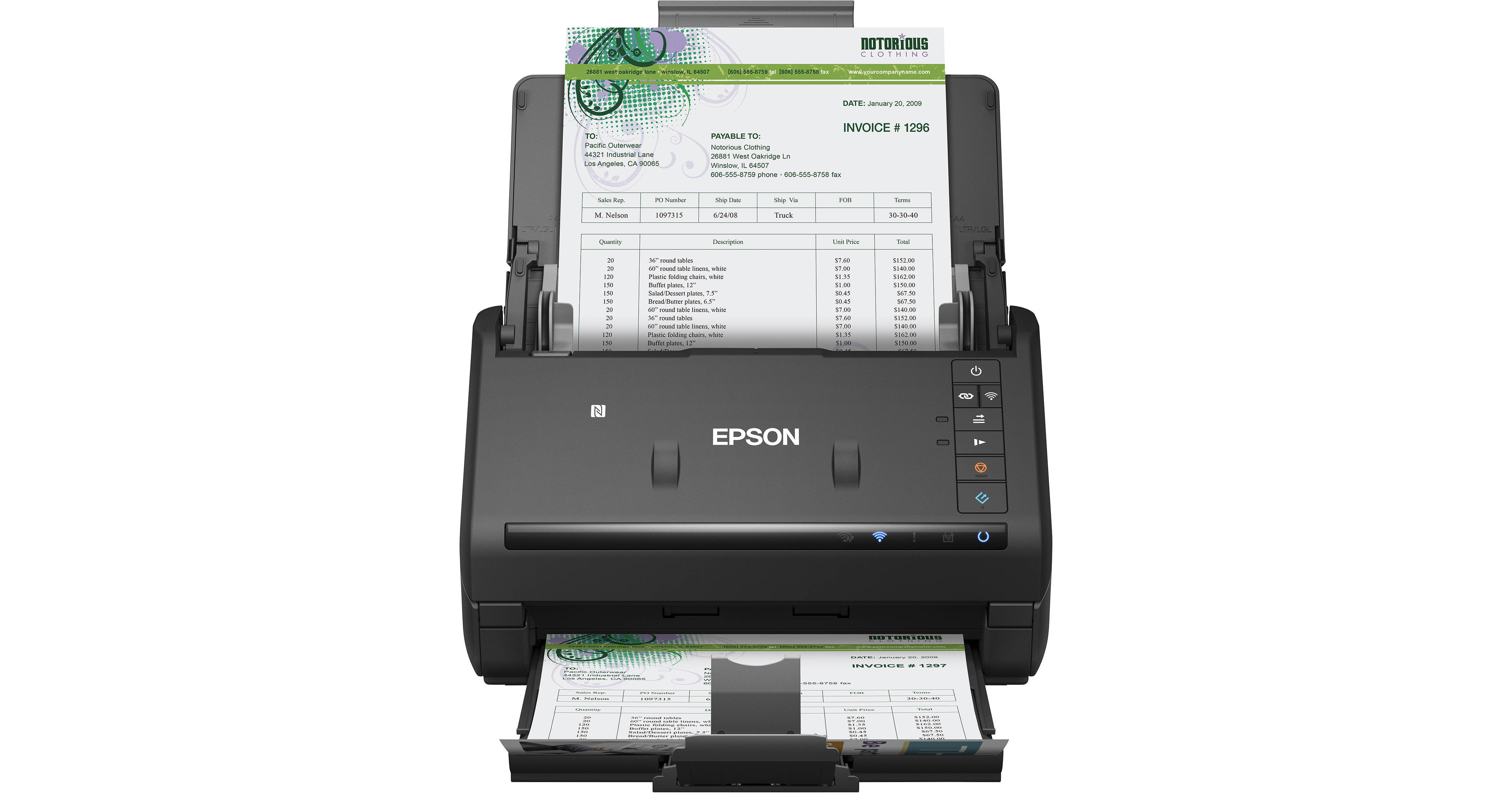 Epson Workforce ES500WR Wireless Accounting Scanner B11B228201R