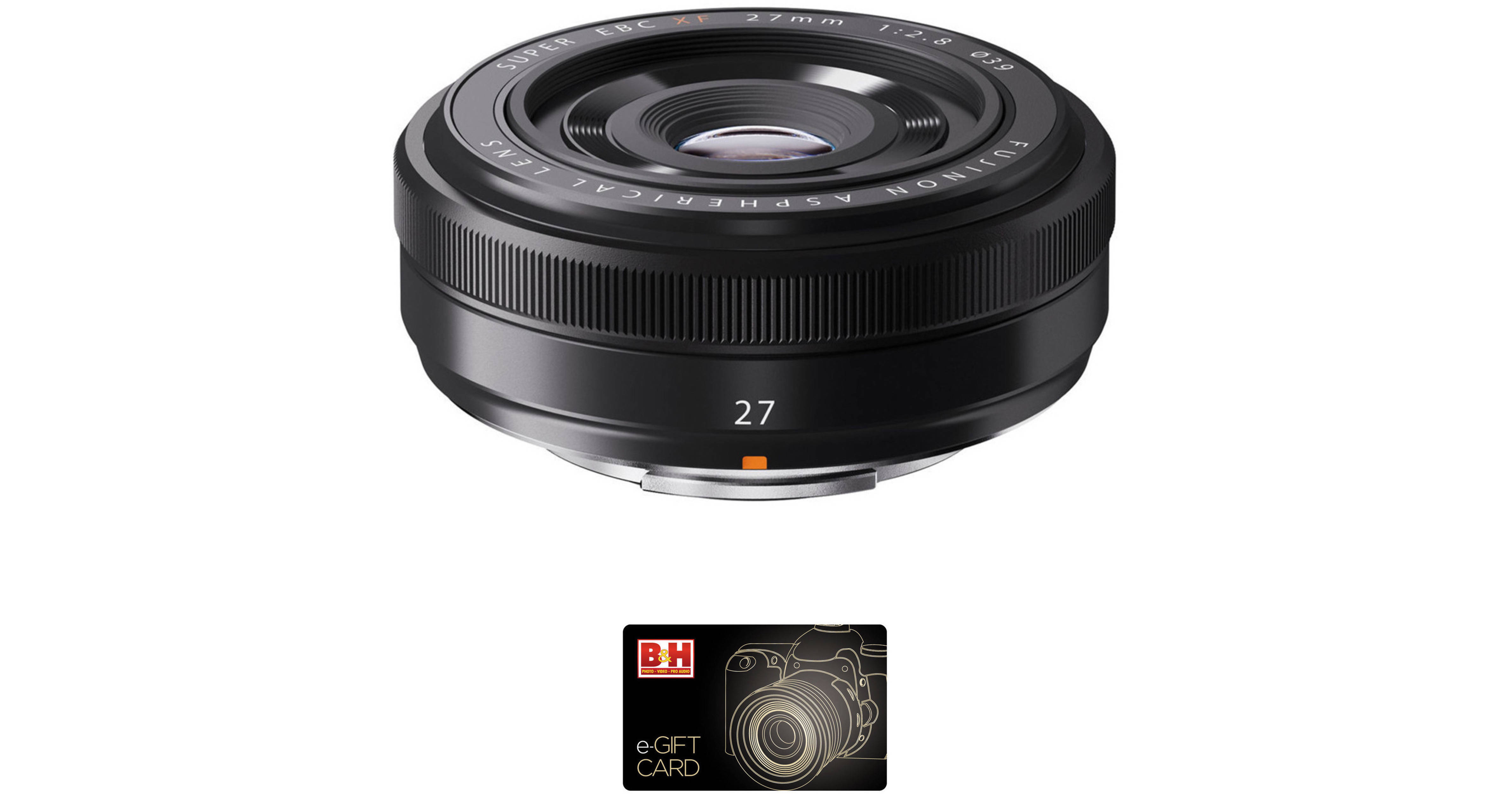 FUJIFILM XF 27mm f/2.8 Lens with Gift Card Kit (Black) B&H