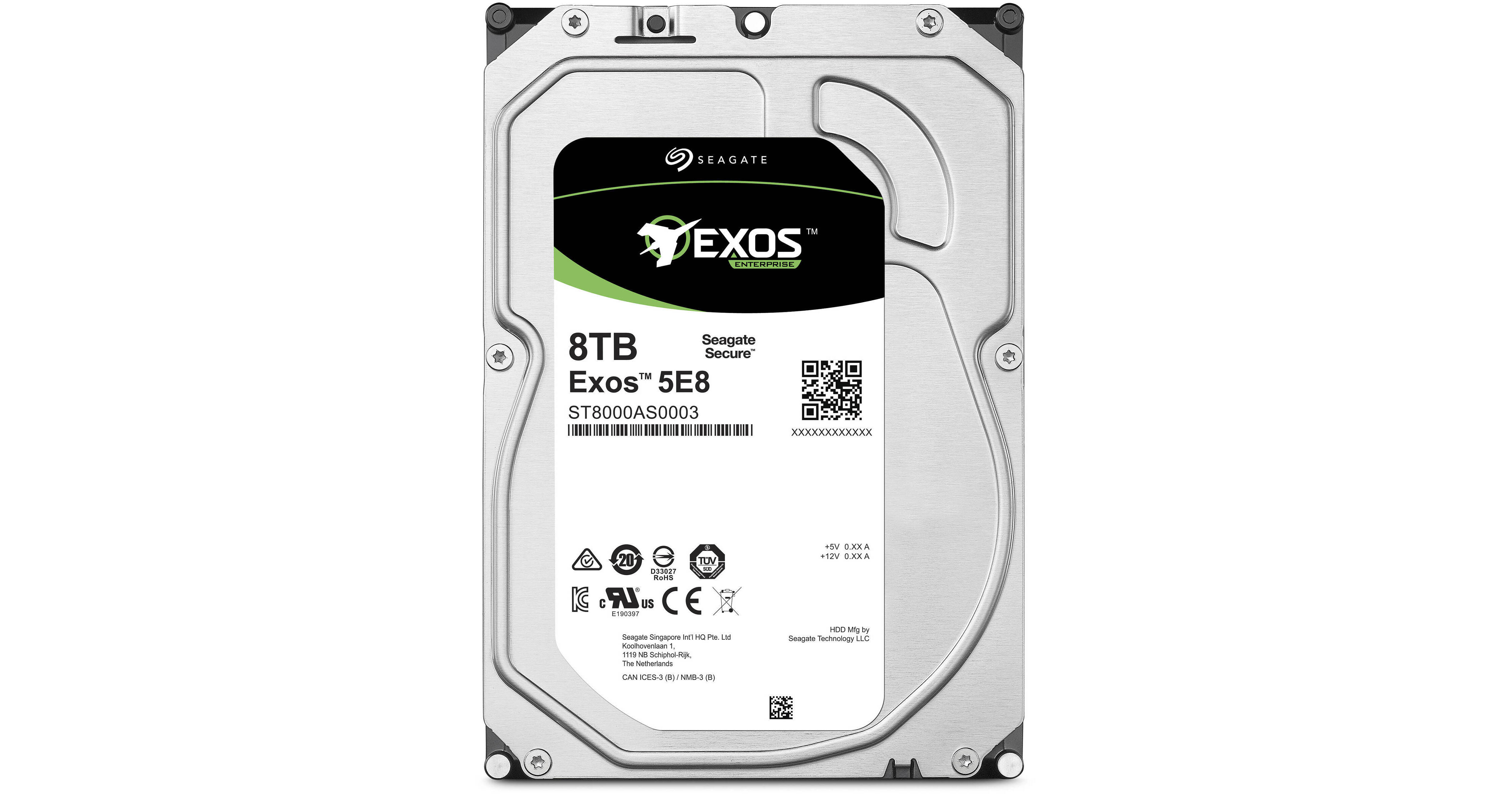 Seagate 8TB Exos 5E8 Internal SATA III Hard Drive ST8000AS0003