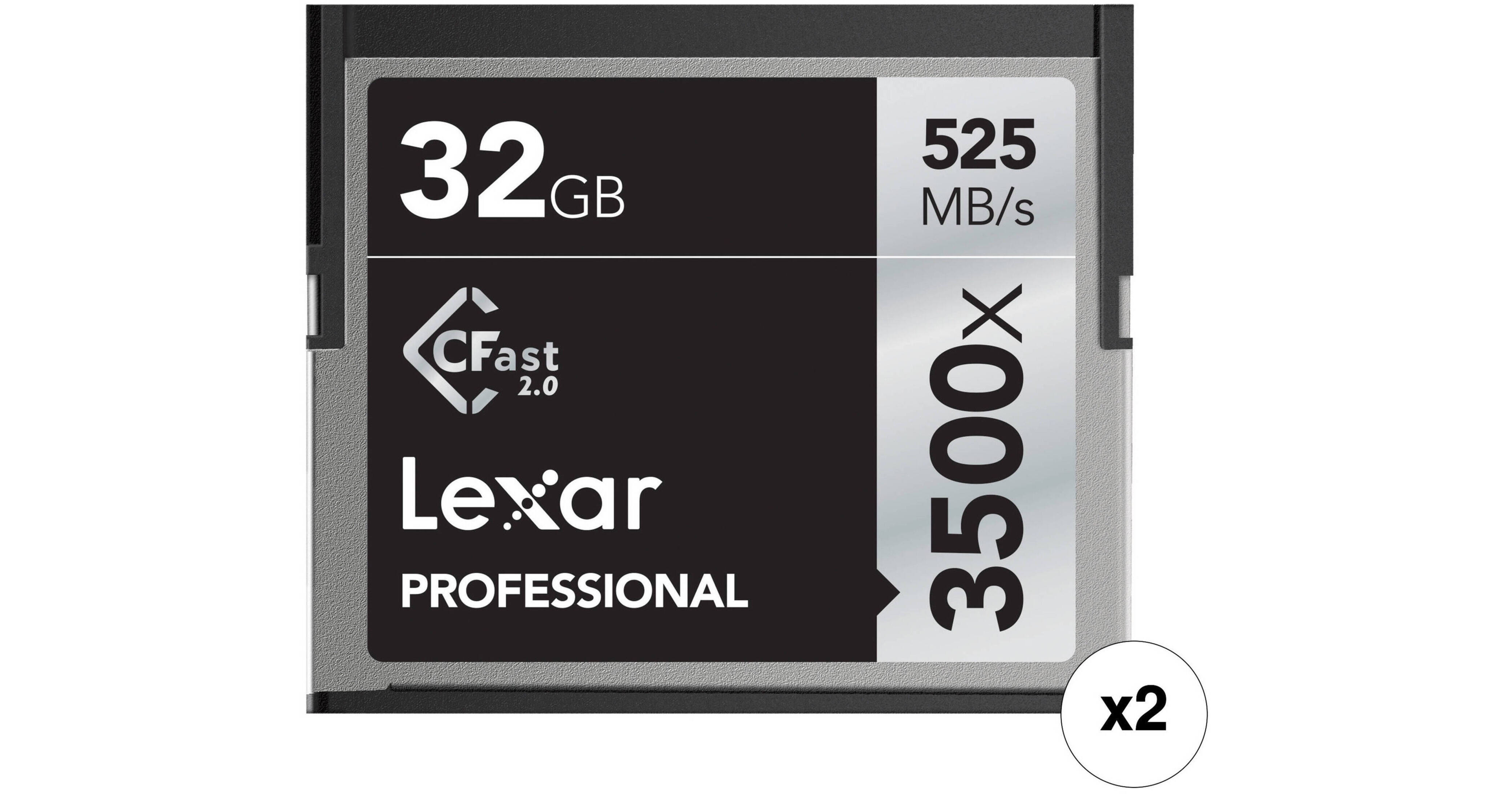 Lexar 32GB Professional 3500x CFast 2.0 Memory Card (2-Pack)
